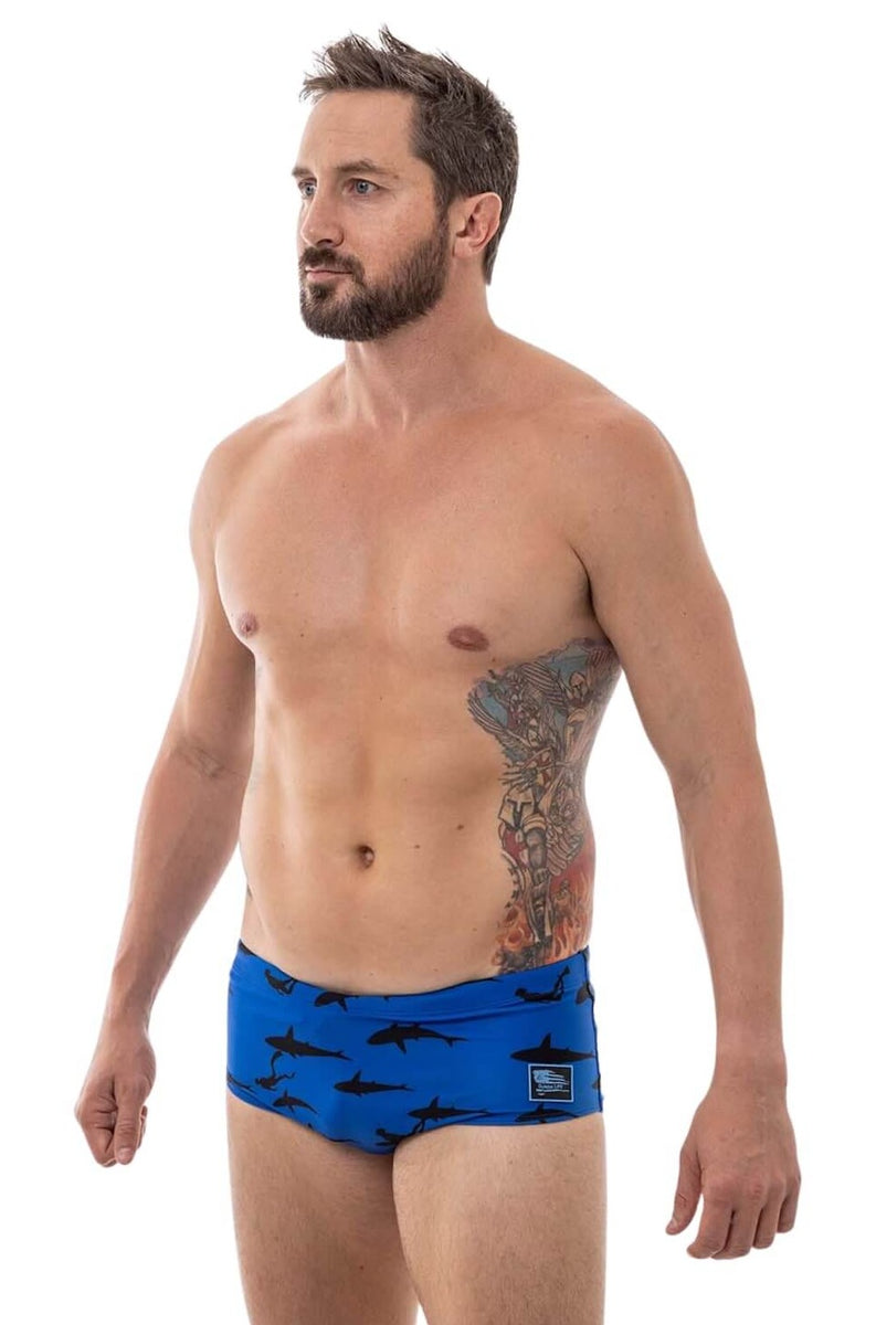 Brazilian Sunga Swimwear, Blue Shark Diver Speedo- Sunga Life
