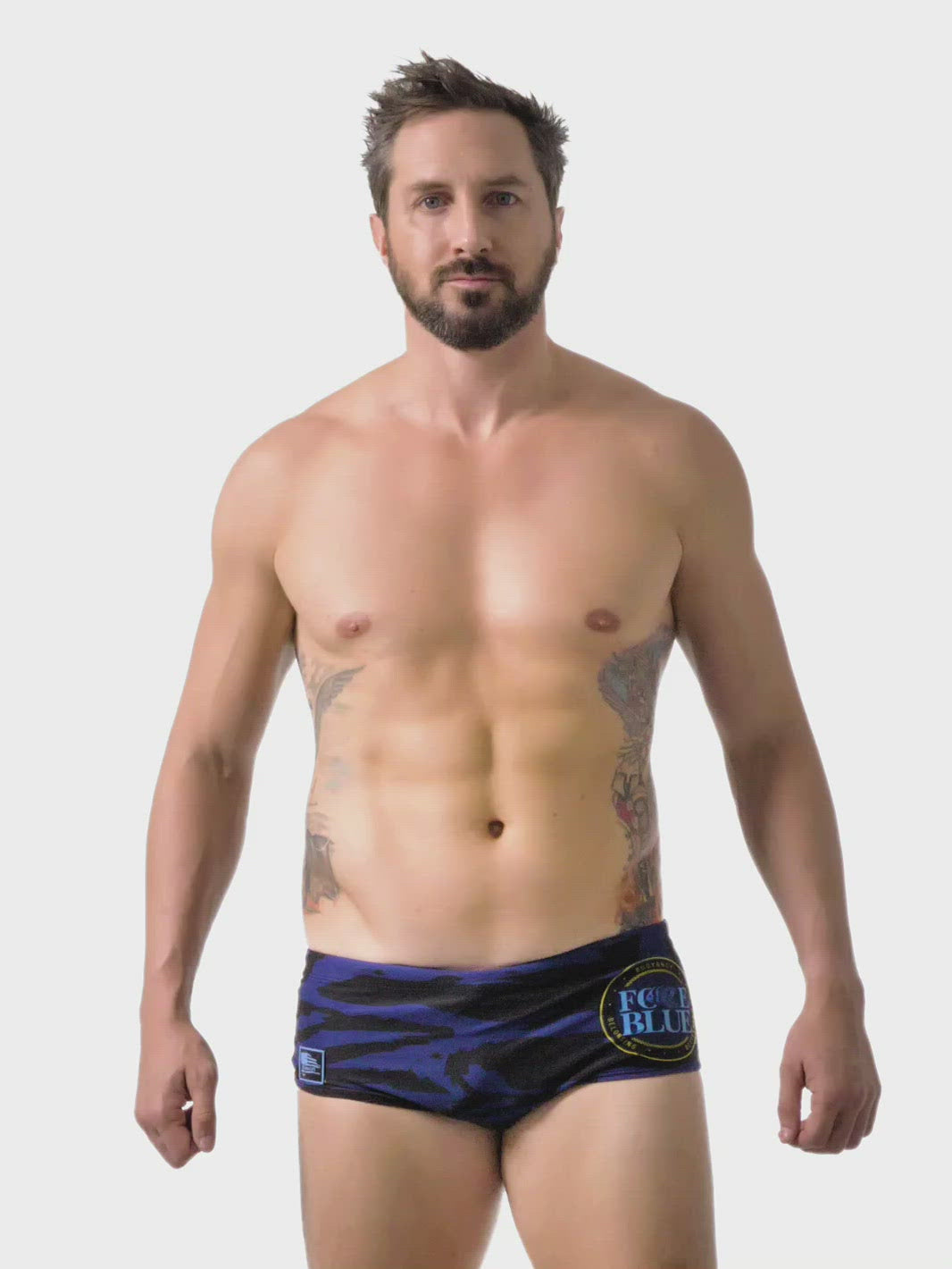 Force Blue Team Tiger Stripe Camo Brazilian Swimwear | Sunga Life