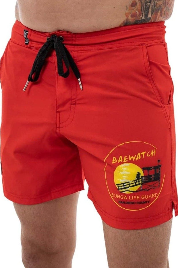BAEWATCH Sunga Life Guard 4-Way Stretch Board Shorts