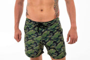Jungle Camo - Naked Warrior Camo 4-Way Stretch Board Shorts | Sunga Life