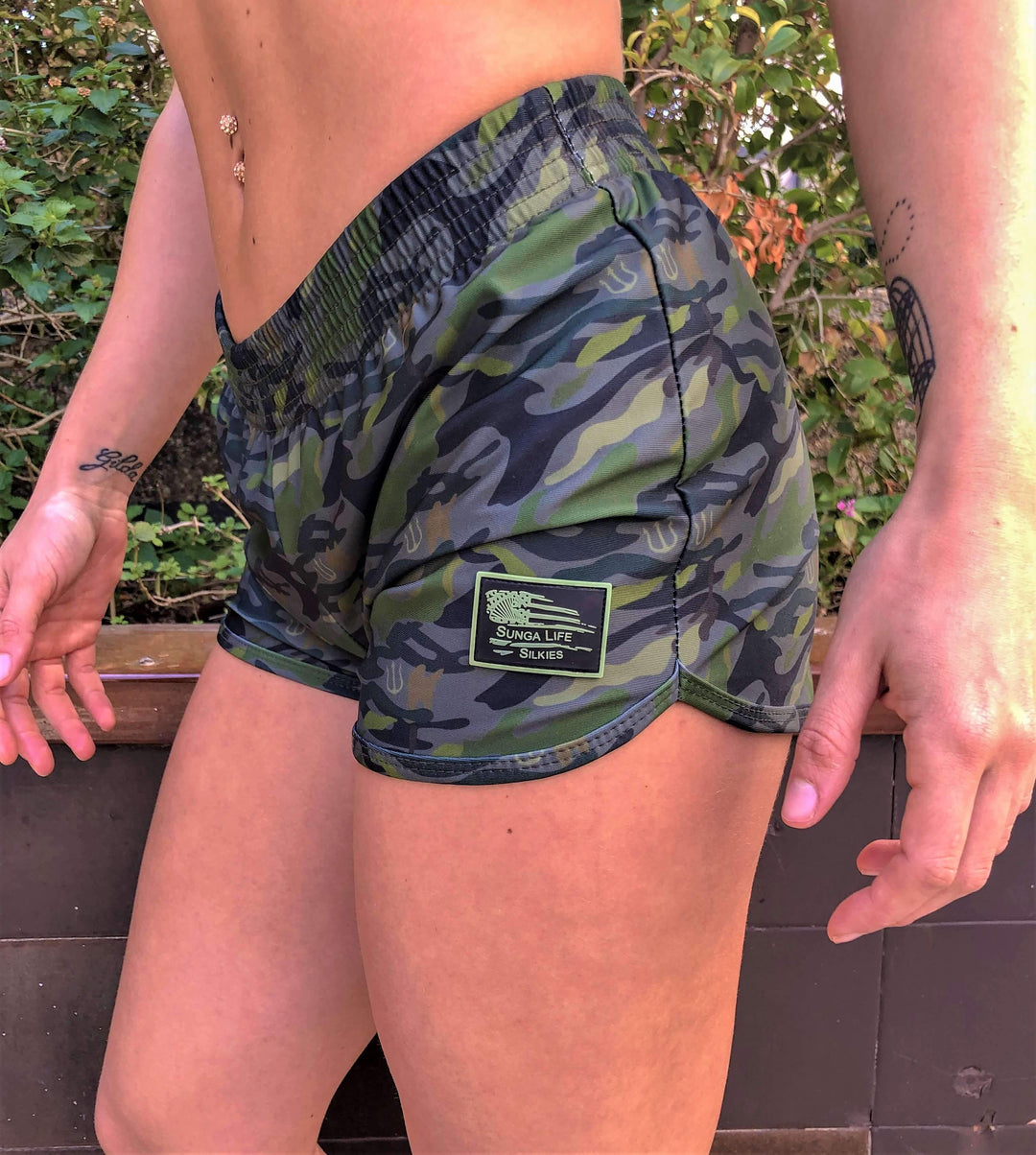 Naked Warrior Jungle Camo Women's Ranger Panties Silkies Shorts | Sunga Life