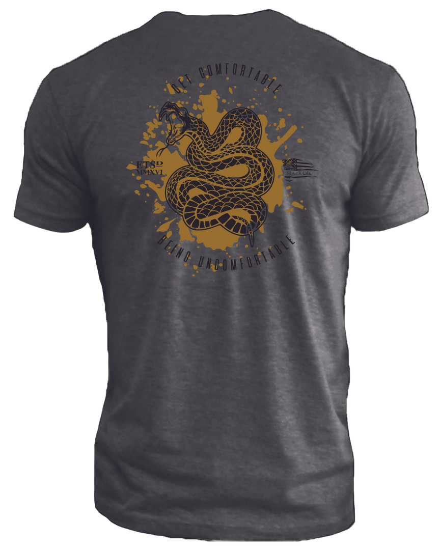 Get Comfortable Being Uncomfortable Pit Viper Charcoal T-Shirt | Sunga Life