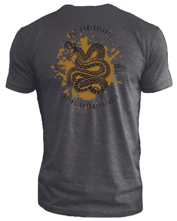 Get Comfortable Being Uncomfortable Pit Viper Charcoal T-Shirt | Sunga Life