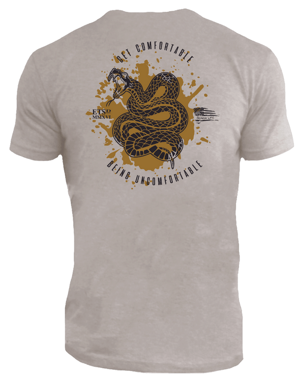 Get Comfortable Being Uncomfortable Pit Viper Sand T-Shirt | Sunga Life