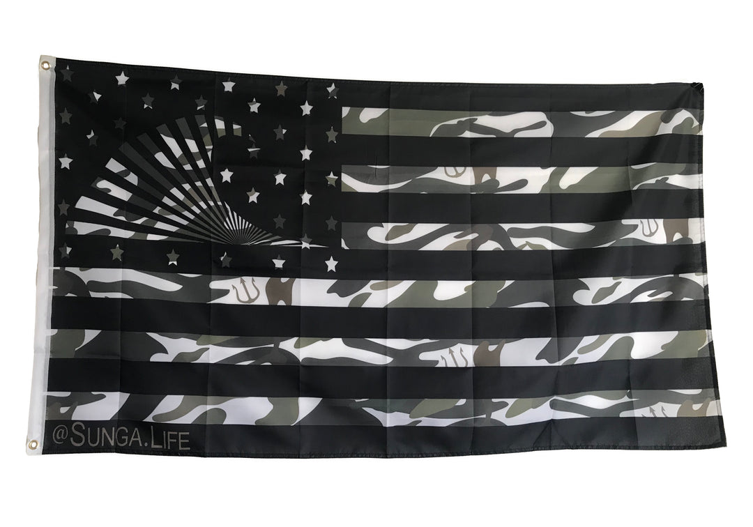 Sunga Life Camo Naked Warrior 1-Sided 3'x5' American Flag